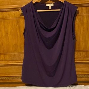 Dress Barn Women’s L Purple Sleeveless scoop neck, silk smooth from spandex
